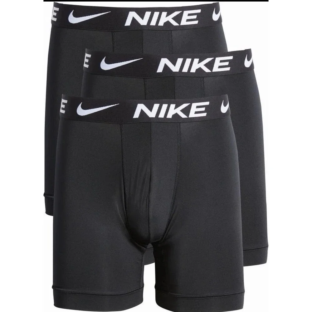 Nike Essential Micro Boxer Briefs 3 Pack Black Dri-FIT Mens Medium Stretch NIB